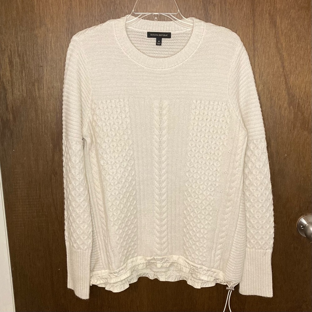 Banana Republic Drawstring Sweater Cotton and Wool Blend